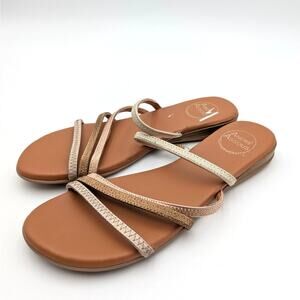 André Assous Nolan Strappy Sandal Women's Metallic Multi Size US8